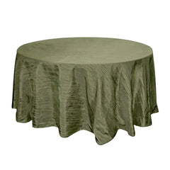 Taffeta 120" Round Tablecloth Dusty Sage Green - Seamless Accordion Crinkle Table Cover