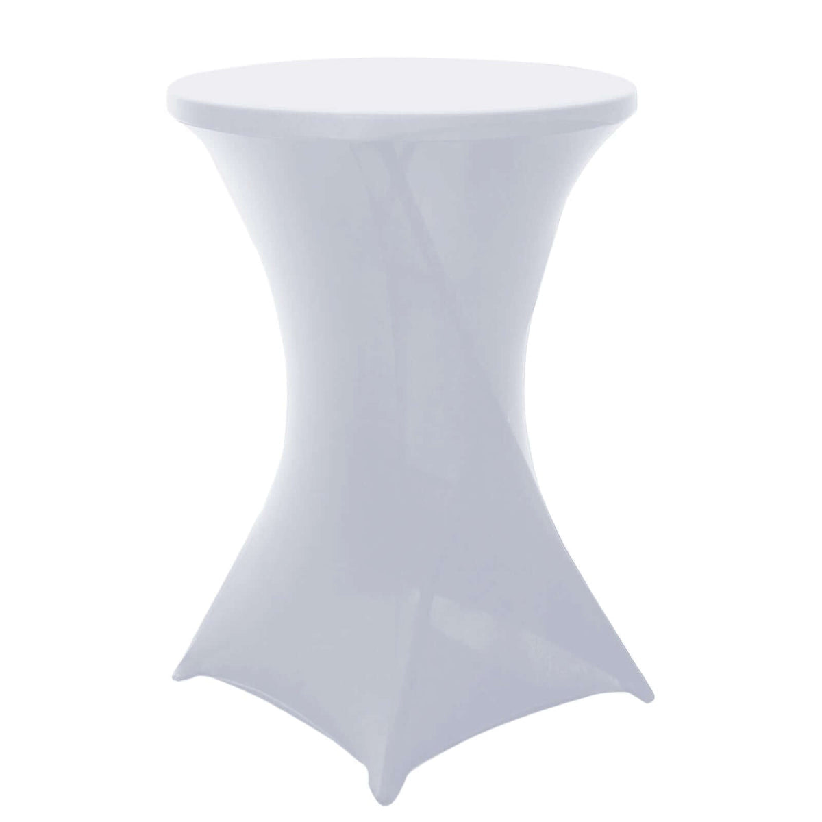 Spandex 30" Round Cocktail Table Cover White - Easy to Maintain Stretch Fitted Highboy Tablecloth for Stylish Events