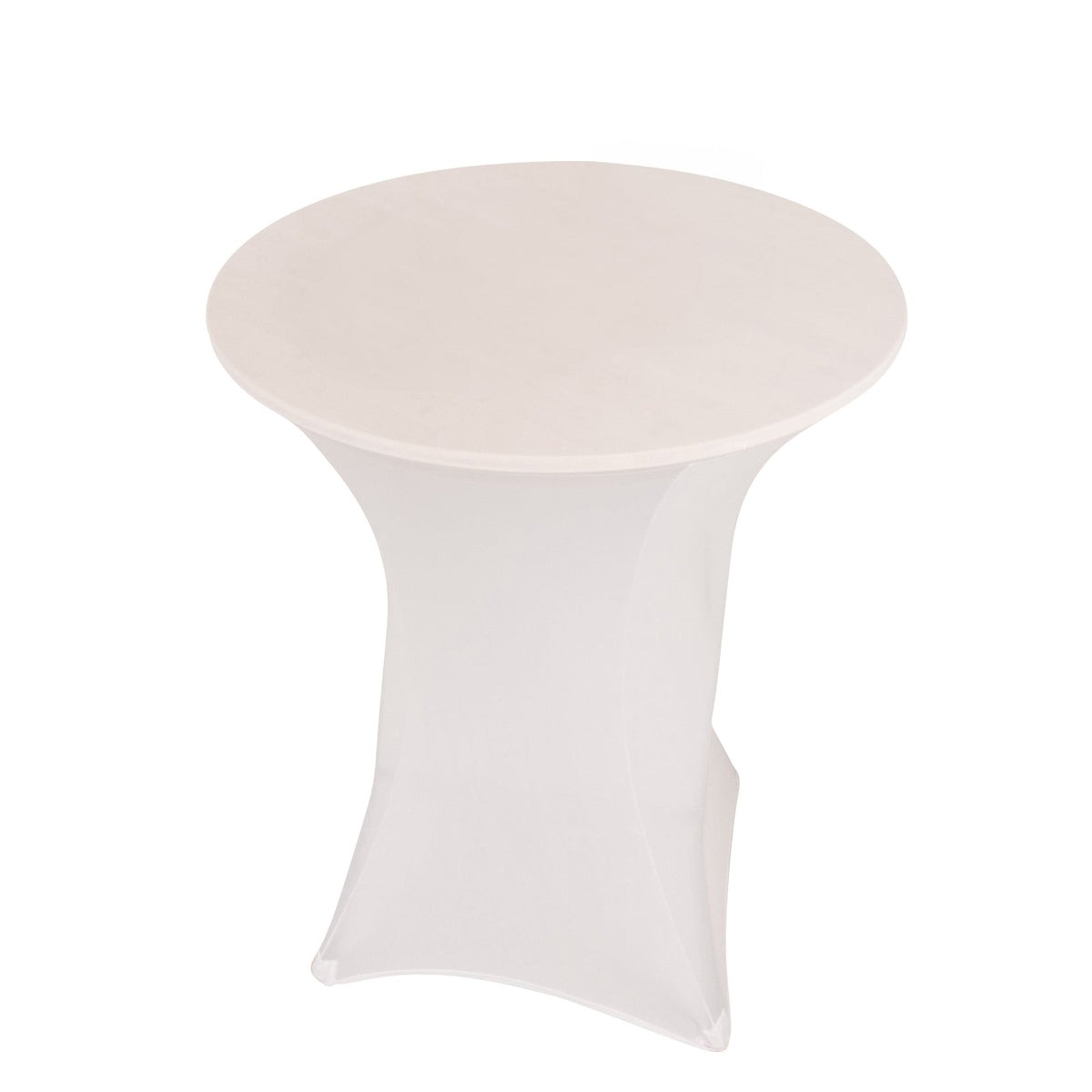 Spandex 36" Round Cocktail Table Cover White - Easy to Maintain Stretch Fitted Highboy Tablecloth for Events
